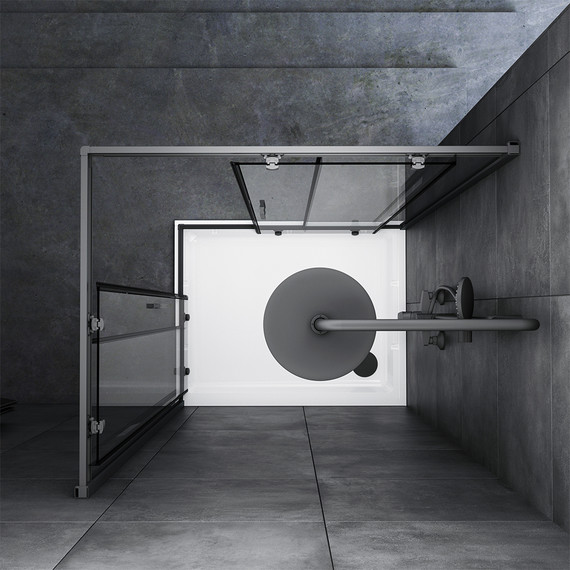 Душевое ограждение Am.Pm Gem 100х80 см W90G-404-100280-BT, чёрный/прозрачное - фото 4