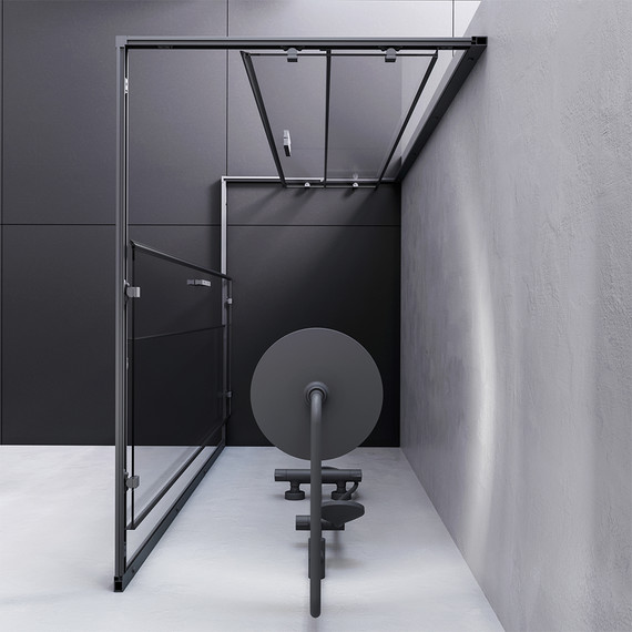 Душевое ограждение Am.Pm Gem S Twin Slide 120x80 см W93G-404-120280-BT, черный/прозрачное - фото 4