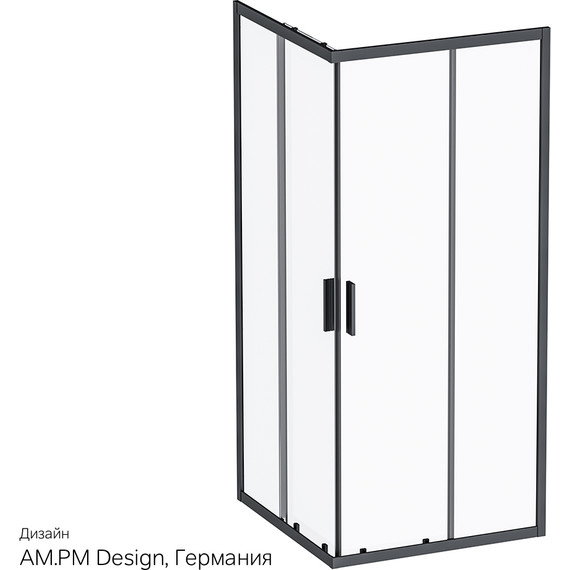 Душевое ограждение Am.Pm Gem S Square Slide 90x90 см W93G-403-090BT, черный/прозрачное - фото 10