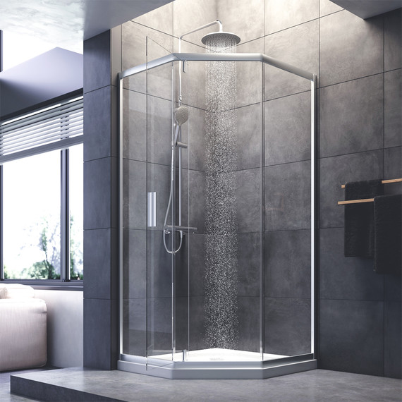 Душевое ограждение Am.Pm Gem 90x90 см W90G-405-090MT, хром/прозрачное - фото 3