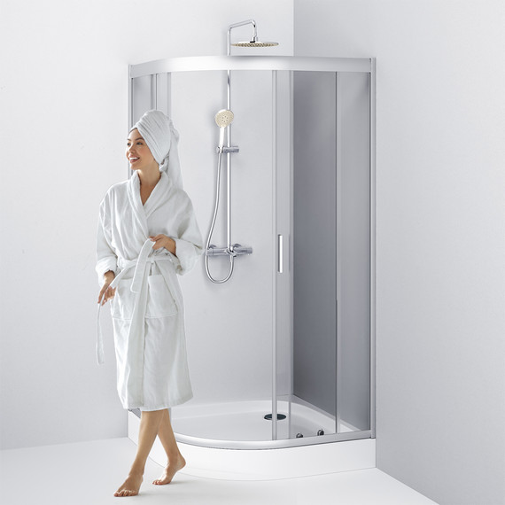 Душевое ограждение Am.Pm Gem 100х100 см W90G-401-100WT, хром/прозрачное - фото 6