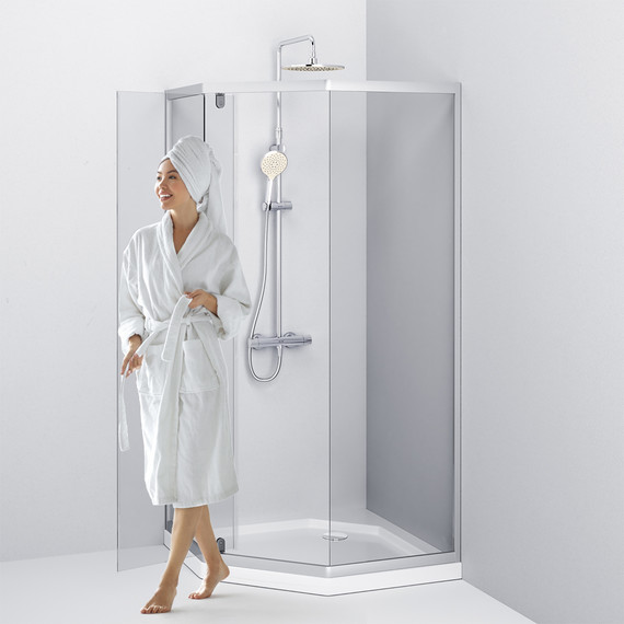 Душевое ограждение Am.Pm Gem 90x90 см W90G-405-090MT, хром/прозрачное - фото 6