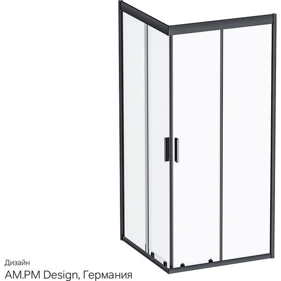Душевое ограждение Am.Pm Gem Square Slide W90G-403-090BT, черный/прозрачное - фото 17