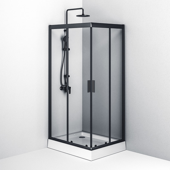 Душевое ограждение Am.Pm Gem S 100х80 см W93G-404-100280-BT, черный/прозрачное - фото 5