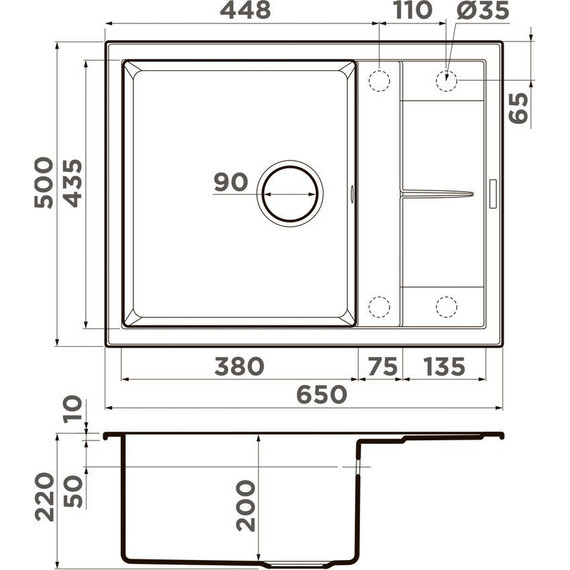 Кухонная мойка Omoikiri Sumi 65A GR 4997094, leningrad grey, Цвет производителя: Leningrad grey - фото 2