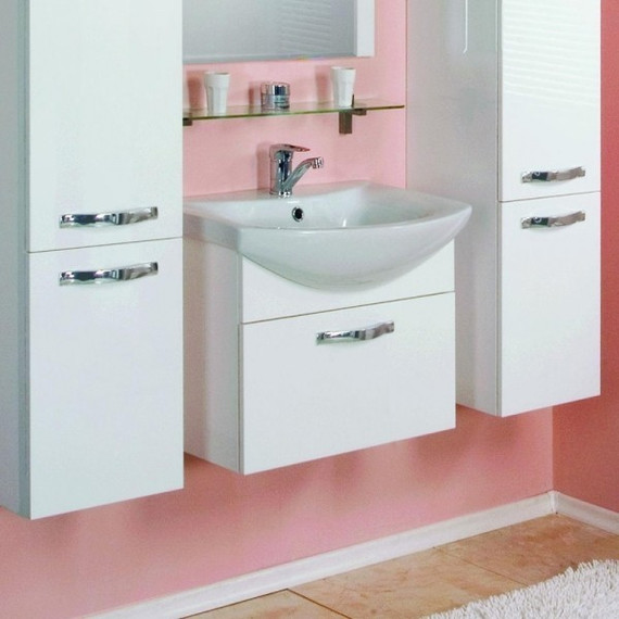 Тумба подвесная с раковиной Акватон Ария 65 см 1A1340K0AA010, белый - фото 7