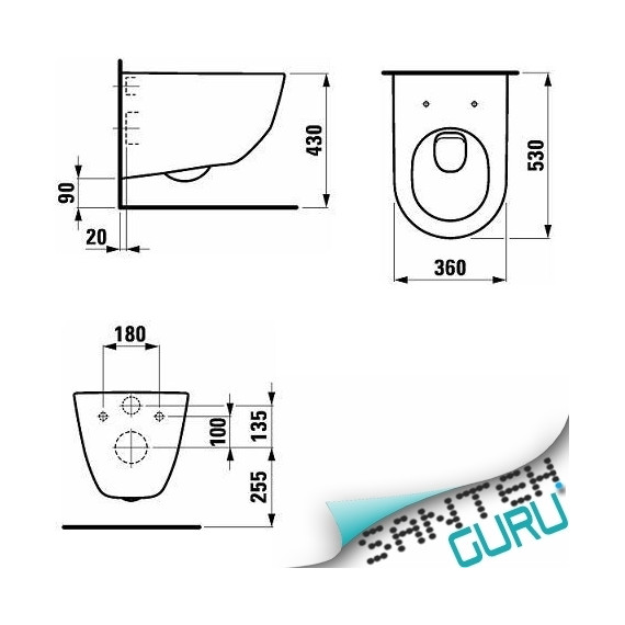 Унитаз подвесной Laufen Pro 8.2095.6.000.000.1 - фото 3