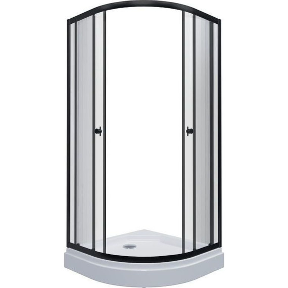 Душевое ограждение Triton Альфа 100x100 см, чёрный/прозрачное - фото 