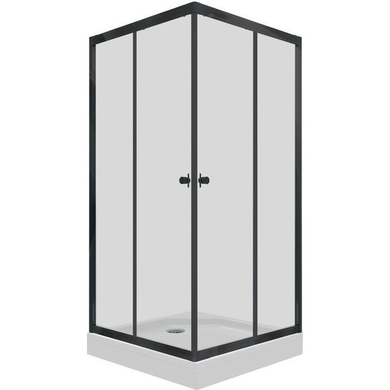 Душевое ограждение Triton Вента 100x100 см (с поддоном) чёрный/прозрачное - фото 