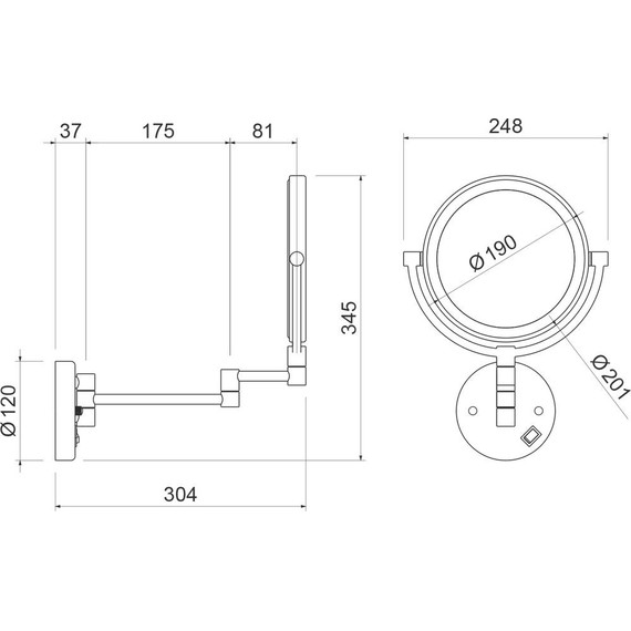 Зеркало косметическое Timo Saona 13376/17, золото матовое - фото 2