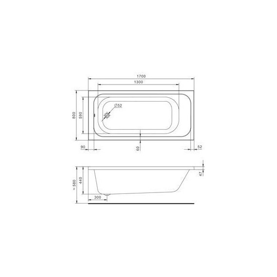 Ванна акриловая Santek Ламма 170x80 см 1.WH50.1.763, Размер - мм: 1700х800 - фото 3