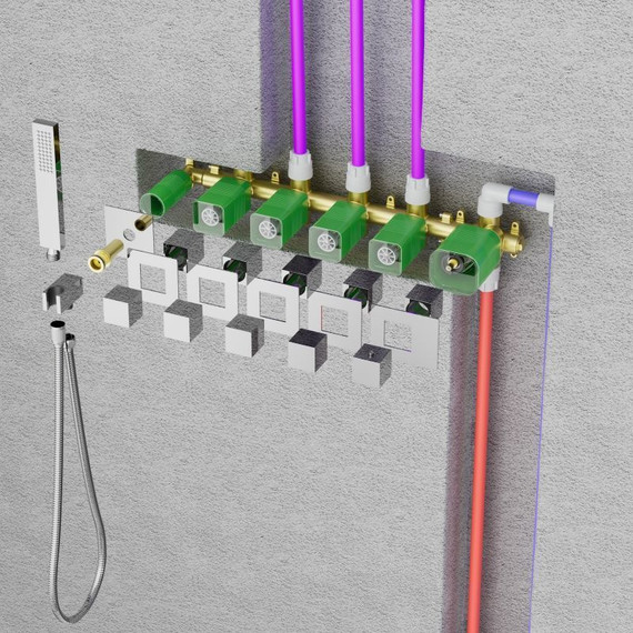 Душевая система для душа с термостатом Timo Petruma SX-5229/17SM, золото матовое - фото 4