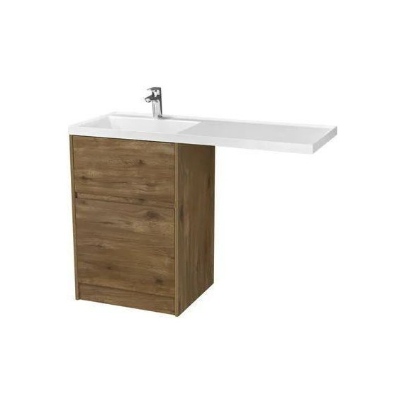 Тумба напольная с раковиной-столешницей Акватон Лондри 120 см 1A2669K1LHDR0 (раковина слева) дуб рустикальный - фото 