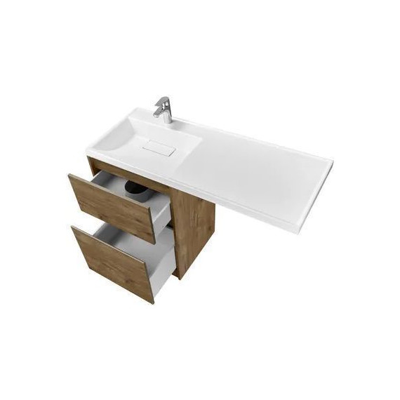 Тумба напольная с раковиной-столешницей Акватон Лондри 120 см 1A2669K1LHDR0 (раковина слева) дуб рустикальный - фото 4