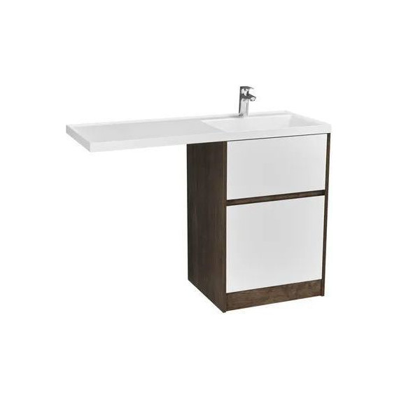 Тумба напольная с раковиной-столешницей Акватон Лондри 120 см 1A2669K2LHDY0 (раковина справа) дуб кантри/белый - фото 