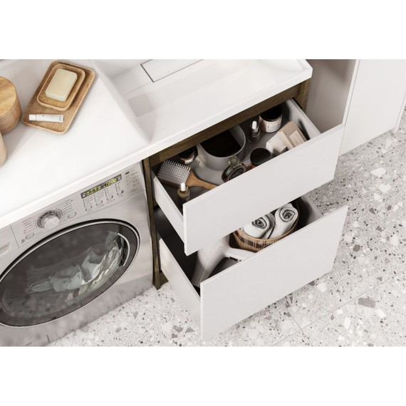 Тумба напольная с раковиной-столешницей Акватон Лондри 120 см 1A2669K2LHDY0 (раковина справа) дуб кантри/белый - фото 6