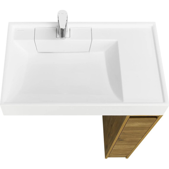 Тумба напольная с раковиной-столешницей Акватон Лондри 80 см 1A2671K1LHDR0, дуб рустикальный - фото 4