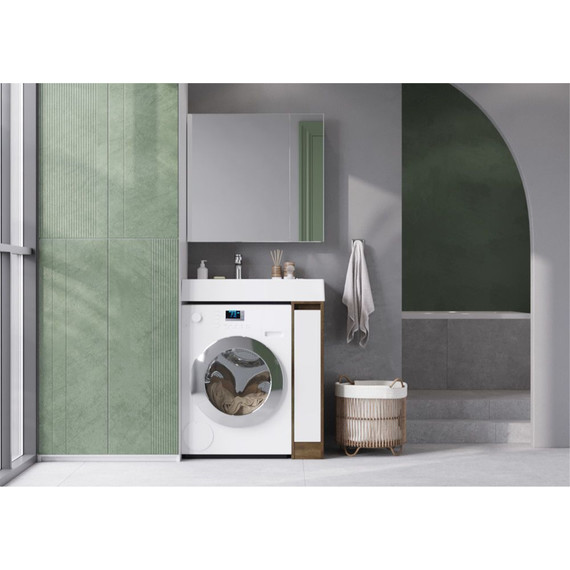 Тумба напольная с раковиной-столешницей Акватон Лондри 80 см 1A2671K2LHDR0, дуб рустикальный/белый - фото 7