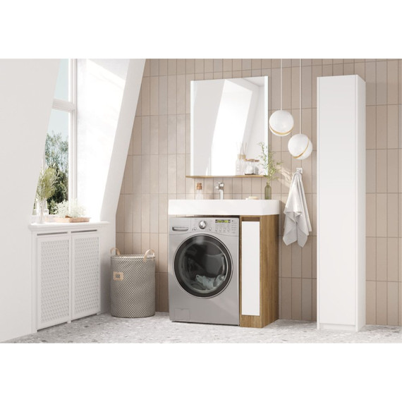 Тумба напольная с раковиной-столешницей Акватон Лондри 80 см 1A2671K2LHDY0, дуб кантри/белый - фото 7