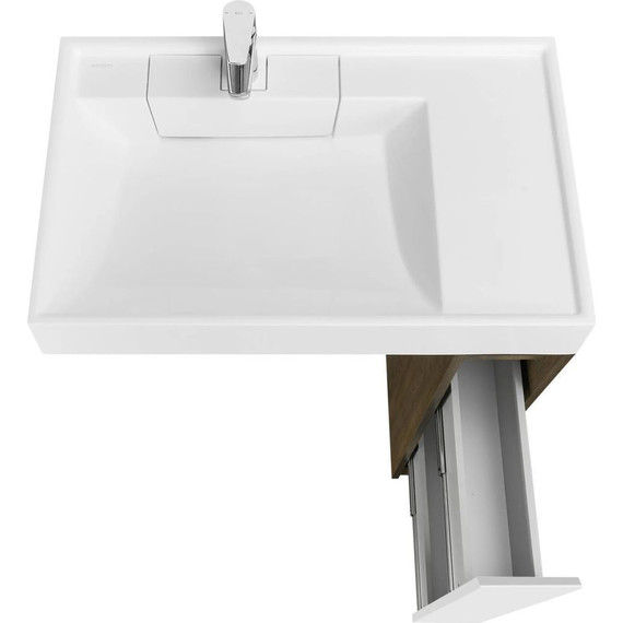 Тумба напольная с раковиной-столешницей Акватон Лондри 80 см 1A2671K2LHDY0, дуб кантри/белый - фото 6