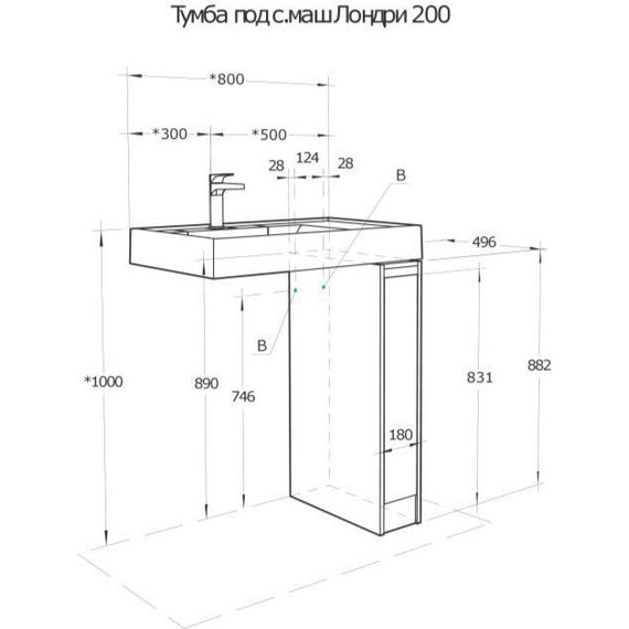 Тумба напольная с раковиной-столешницей Акватон Лондри 80 см 1A2671K1LHDR0, дуб рустикальный - фото 14