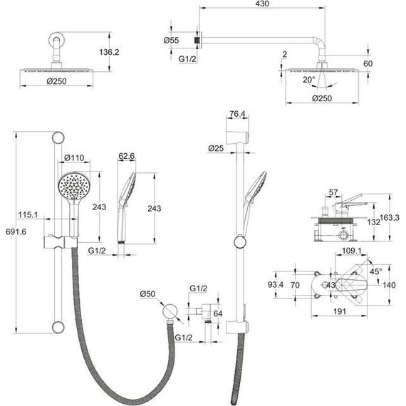 Душевая система для душа Cersanit Moduo 64087 - фото 11