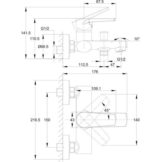 Смеситель для ванны Cersanit Moduo 64097 - фото 11