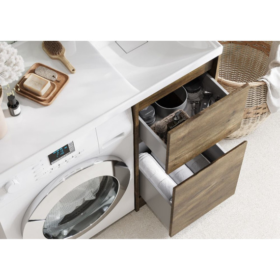 Тумба напольная с раковиной-столешницей Акватон Лондри 105 см 1A2670K1LHDR0 (раковина справа) дуб рустикальный - фото 6