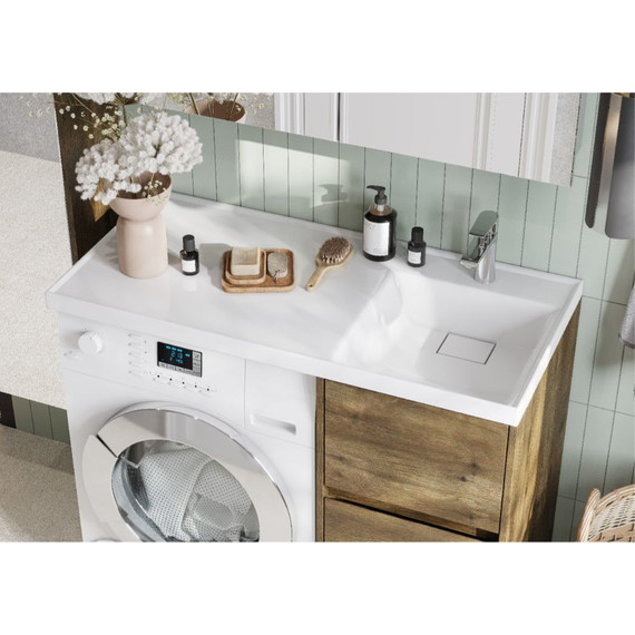 Тумба напольная с раковиной-столешницей Акватон Лондри 105 см 1A2670K1LHDR0 (раковина справа) дуб рустикальный - фото 7