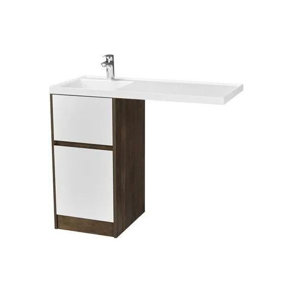 Тумба напольная с раковиной-столешницей Акватон Лондри 105 см 1A2670K2LHDY0 (раковина слева) дуб кантри/белый - фото 