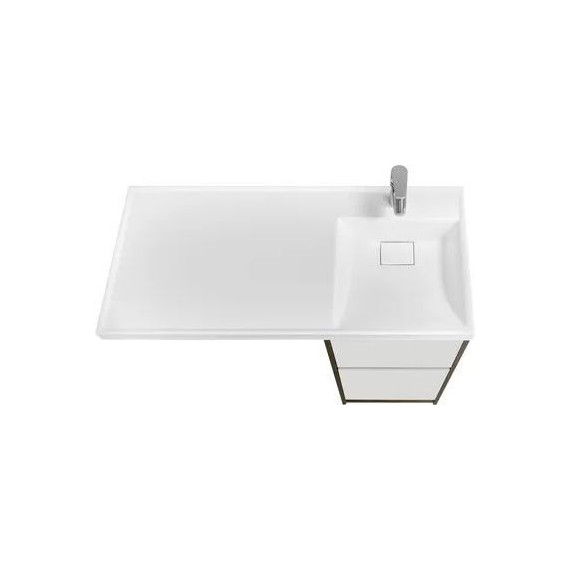 Тумба напольная с раковиной-столешницей Акватон Лондри 105 см 1A2670K2LHDY0 (раковина справа) дуб кантри/белый - фото 5