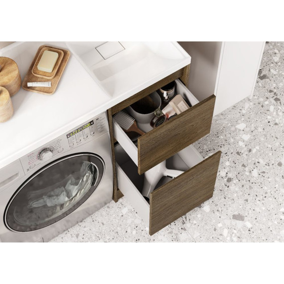 Тумба напольная с раковиной-столешницей Акватон Лондри 105 см 1A2670K1LHDY0 (раковина справа) дуб кантри - фото 6