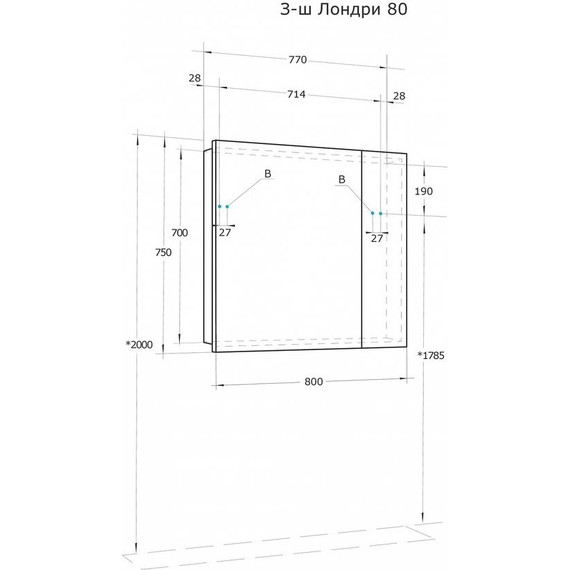 Зеркало-шкаф Акватон Лондри 80 см 1A267202LH010 - фото 7