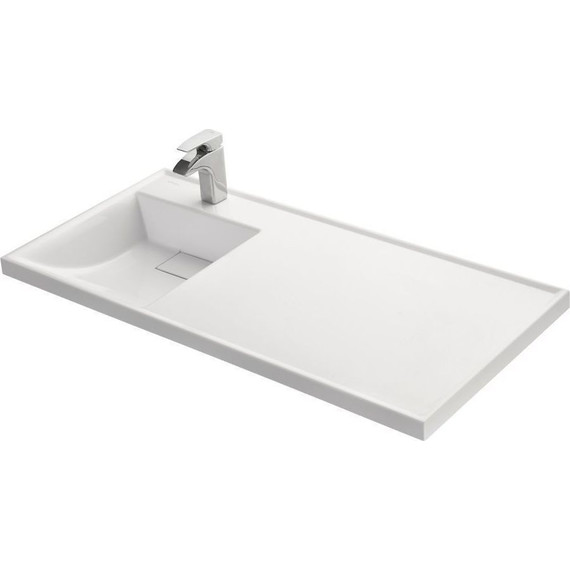 Тумба напольная с раковиной-столешницей Акватон Лондри 105 см 1A2670K2LHDR0 (раковина слева) дуб рустикальный/белый - фото 9