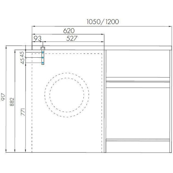 Тумба напольная с раковиной-столешницей Акватон Лондри 105 см 1A2670K1LHDR0 (раковина справа) дуб рустикальный - фото 13