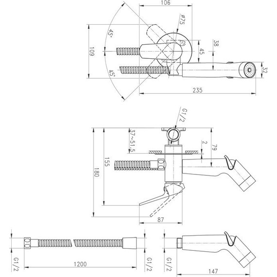 Набор для гигиенического душа Cersanit Flavis 64104 - фото 7
