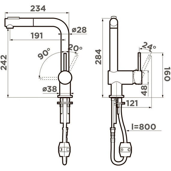 Смеситель для кухни Omoikiri Tanigawa-SB C 4994456, хром - фото 2