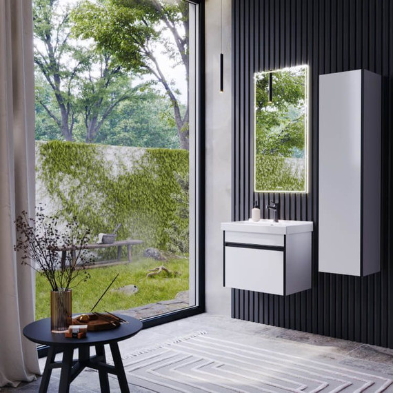 Тумба подвесная с раковиной Aqwella Urban 50 см URB0105W, белый глянцевый, Цвет фасада: белый - фото 7