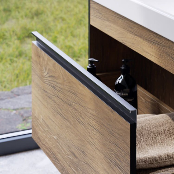 Тумба подвесная с раковиной Aqwella Urban 60 см URB0106DB, дуб балтийский, Цвет фасада: тёмное дерево - фото 7