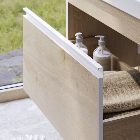 Тумба подвесная с раковиной Aqwella Urban 60 см URB0106DD, дуб давос, Цвет фасада: светлое дерево - фото 7