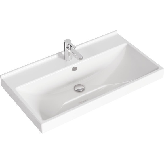 Тумба подвесная с раковиной Aqwella Urban 80 см URB0108W, белый глянцевый, Цвет фасада: белый - фото 5