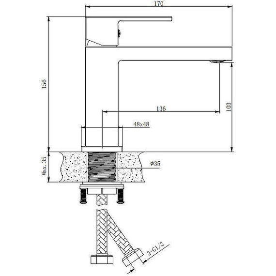 Смеситель для раковины Belz B10613, Цвет производителя: хром - фото 5