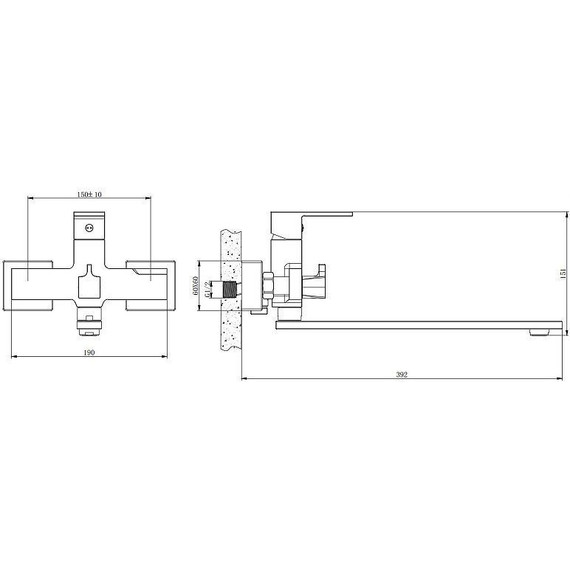 Смеситель для ванны Belz B22613-7, чёрный, Цвет производителя: чёрный - фото 3