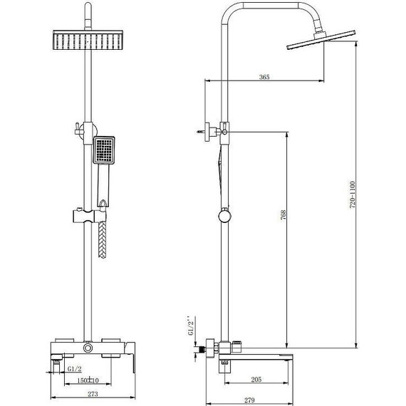 Душевая стойка Belz B24613-3, графит - фото 4
