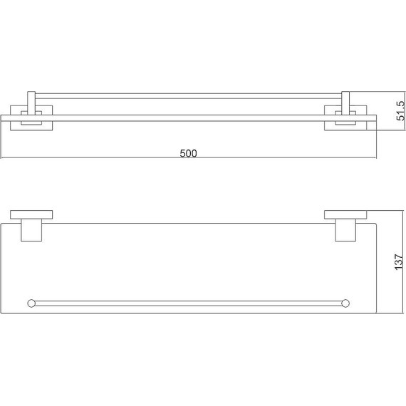 Cтеклянная полка Belz 50 см B90207 - фото 2