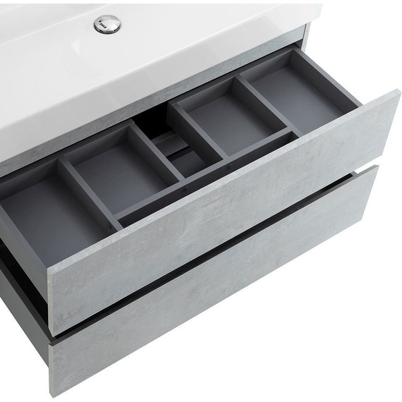 Тумба подвесная с раковиной Cezares MOLVENO 46-100-2C-SO-BET 100 см (раковина CZR-MIL-100-LVB), Beton - фото 6