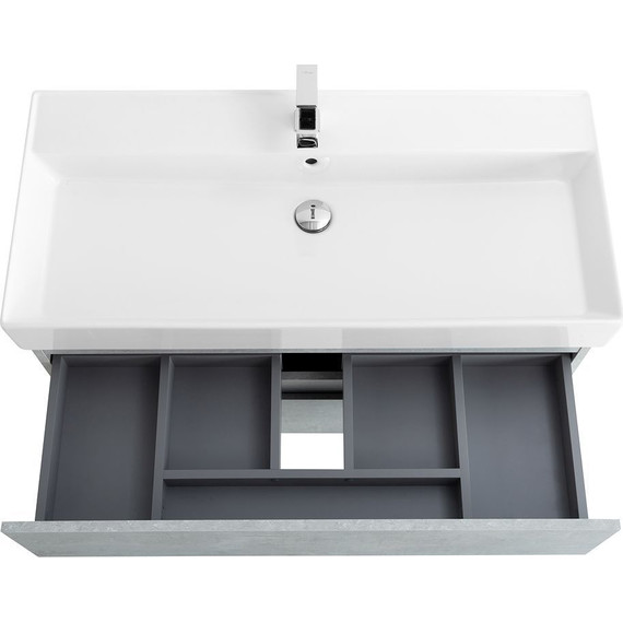 Тумба подвесная с раковиной Cezares MOLVENO 46-80-2C-SO-BET 80 см (раковина CZR-MIL-80-LVB), Beton - фото 7