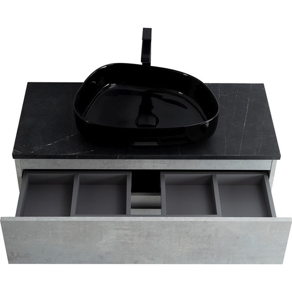 Тумба подвесная со столешницей Cezares MOLVENO 46-80-2C-SO-BET 80 см, Beton/Marmo Nero Opaco - фото 5