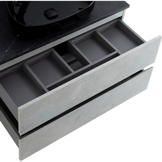 Тумба подвесная со столешницей Cezares MOLVENO 46-80-2C-SO-BET 80 см, Beton/Marmo Nero Opaco - фото 7