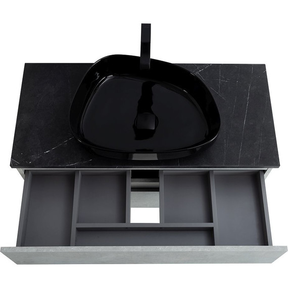 Тумба подвесная со столешницей Cezares MOLVENO 46-80-2C-SO-BET 80 см, Beton/Marmo Nero Opaco - фото 8